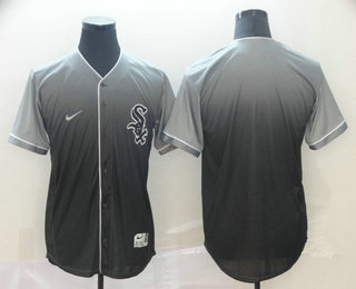 Men's Chicago White Sox Blank Nike Black Fade Stitched Jersey
