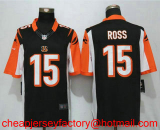 Men's Cincinnati Bengals #15 John Ross Black Alternate Stitched NFL Nike Limited Jersey