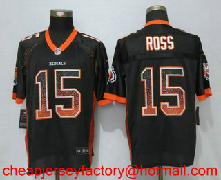 Men's Cincinnati Bengals #15 John Ross Black Drift Stitched NFL Nike Fashion Jersey