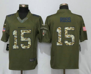 Men's Cincinnati Bengals #15 John Ross Green Salute To Service Stitched NFL Nike Limited Jersey