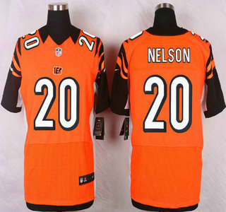 Men's Cincinnati Bengals #20 Reggie Nelson Orange Alternate NFL Nike Elite Jersey