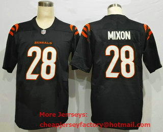 Men's Cincinnati Bengals #28 Joe Mixon NEW Black 2021 Vapor Untouchable Stitched NFL Nike Limited Jersey