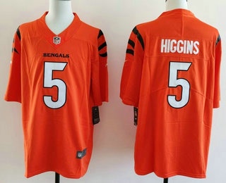 Men's Cincinnati Bengals #5 Tee Higgins Limited Orange Vapor Jersey