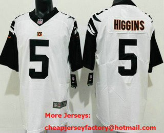 Men's Cincinnati Bengals #5 Tee Higgins Limited White Alternate Jersey