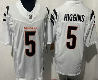 Men's Cincinnati Bengals #5 Tee Higgins Limited White FUSE Vapor Jersey