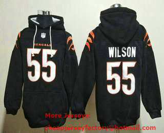 Men's Cincinnati Bengals #55 Logan Wilson Black Pullover Hoodie