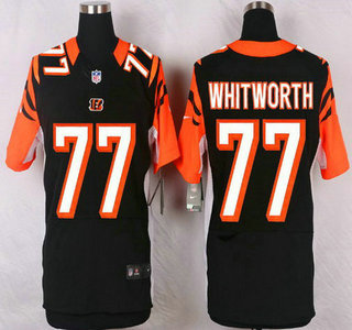 Men's Cincinnati Bengals #77 Andrew Whitworth Black Team Color NFL Nike Elite Jersey