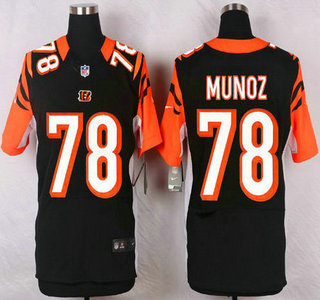 Men's Cincinnati Bengals #78 78 Anthony Munoz Black Team Color NFL Nike Elite Jersey