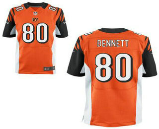 Men's Cincinnati Bengals #80 Michael Bennett Orange Alternate NFL Nike Elite Jersey