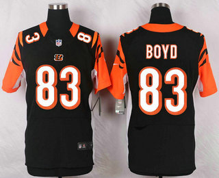 Men's Cincinnati Bengals #83 Tyler Boyd Black Team Color NFL Nike Elite Jersey