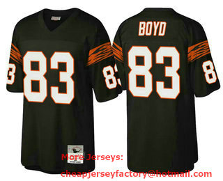 Men's Cincinnati Bengals #83 Tyler Boyd Black Throwback Legacy Stitched Jersey