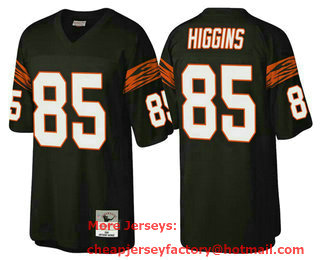 Men's Cincinnati Bengals #85 Tee Higgins Black Throwback Legacy Stitched Jersey