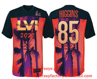 Men's Cincinnati Bengals #85 Tee Higgins Super Bowl LVI Red Black Stitched Jersey