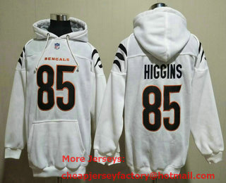 Men's Cincinnati Bengals #85 Tee Higgins White Pocket Stitched NFL Pullover Hoodie