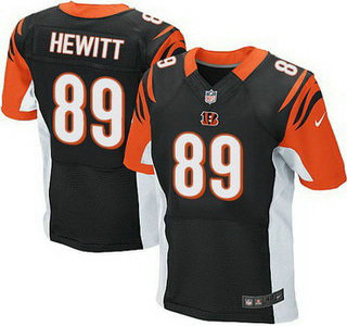 Men's Cincinnati Bengals #89 Ryan Hewitt Black Team Color NFL Nike Elite Jersey