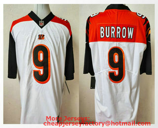 Men's Cincinnati Bengals #9 Joe Burrow White 2020 Vapor Untouchable Stitched NFL Nike Limited Jersey