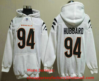 Men's Cincinnati Bengals #94 Sam Hubbard White Pocket Stitched NFL Pullover Hoodie