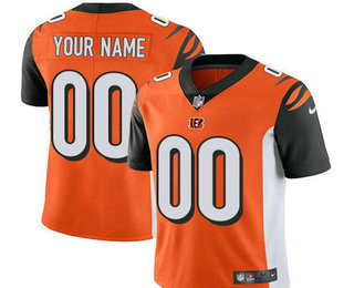 Men's Cincinnati Bengals Custom Vapor Untouchable Orange Alternate NFL Nike Limited Jersey
