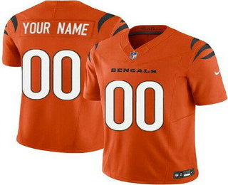Men's Cincinnati Bengals Customized Limited Orange FUSE Vapor Jersey