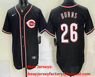 Men's Cincinnati Reds #26 Chase Burns 2026 Black Fashion Cool Base Jersey