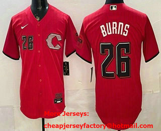 Men's Cincinnati Reds #26 Chase Burns Red 2026 City Connect Stadium Jersey