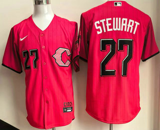Men's Cincinnati Reds #27 Sal Stewart Red 2026 City Connect Stadium Jersey