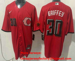 Men's Cincinnati Reds #30 Ken Griffey Jr Red 2026 City Connect Stadium Jersey