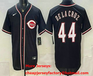 Men's Cincinnati Reds #44 Elly De La Cruz 2026 Black Fashion Cool Base Jersey
