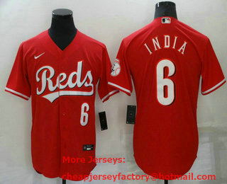 Men's Cincinnati Reds #6  Jonathan India Red Stitched MLB Cool Base Nike Jersey