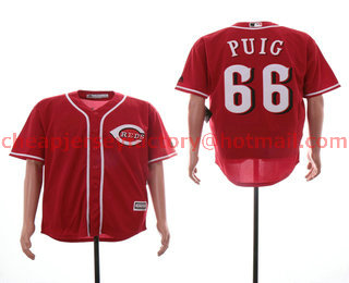 Men's Cincinnati Reds #66 Yasiel Puig Red Stitched MLB Cool Base Jersey