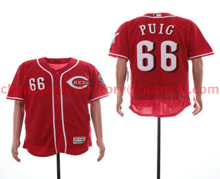 Men's Cincinnati Reds #66 Yasiel Puig Red Stitched MLB Flex Base Jersey