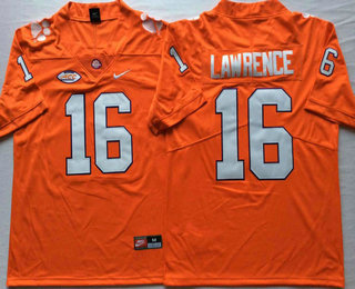 Men's Clemson Tigers #16 Trevor Lawrence Orange 2019 Vapor Untouchable Stitched Nike NCAA Jersey