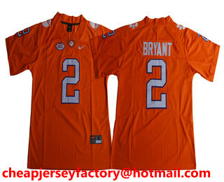 Men's Clemson Tigers #2 Kelly Bryant Orange Stitched NCAA Nike 2017 College Football Jersey