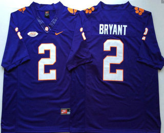 Men's Clemson Tigers #2 Kelly Bryant Purple Limited Stitched College Football Nike NCAA Jersey