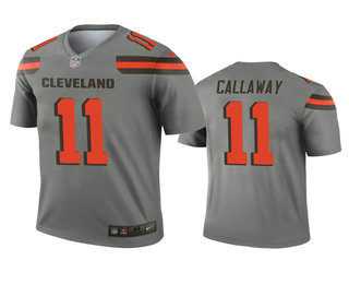Men's Cleveland Browns #11 Antonio Callaway Gray Inverted Legend Jersey