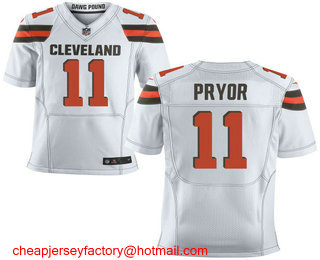 Men's Cleveland Browns #11 Terrelle Pryor White Road Stitched NFL Nike Elite Jersey