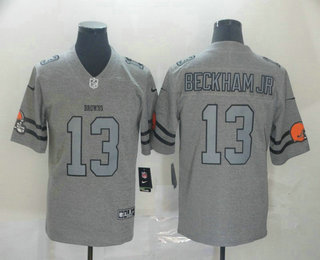 Men's Cleveland Browns #13 Odell Beckham Jr 2019 Gray Gridiron Vapor Untouchable Stitched NFL Nike Limited Jersey