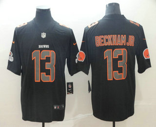 Men's Cleveland Browns #13 Odell Beckham Jr Black 2018 Fashion Impact Black Color Rush Stitched NFL Nike Limited Jersey