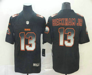 Men's Cleveland Browns #13 Odell Beckham Jr Black 2019 Vapor Smoke Fashion Stitched NFL Nike Limited Jersey