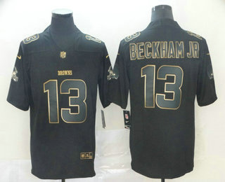 Men's Cleveland Browns #13 Odell Beckham Jr Black Gold 2019 Vapor Untouchable Stitched NFL Nike Limited Jersey