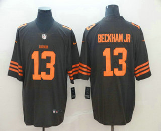 Men's Cleveland Browns #13 Odell Beckham Jr Brown 2016 Color Rush Stitched NFL Nike Limited Jersey