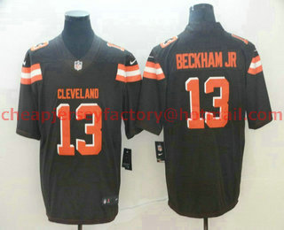 Men's Cleveland Browns #13 Odell Beckham Jr Brown 2017 Vapor Untouchable Stitched NFL Nike Limited Jersey