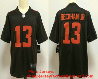 Men's Cleveland Browns #13 Odell Beckham Jr Brown 2020 Alternate Vapor Untouchable Stitched NFL Nike Limited Jersey