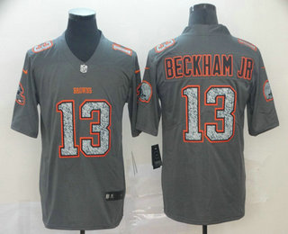 Men's Cleveland Browns #13 Odell Beckham Jr Gray Fashion Static 2019 Vapor Untouchable Stitched NFL Nike Limited Jersey