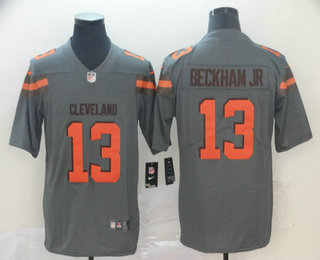 Men's Cleveland Browns #13 Odell Beckham Jr Grey 2019 Inverted Legend Stitched NFL Nike Limited Jersey
