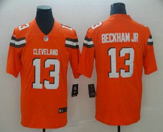 Men's Cleveland Browns #13 Odell Beckham Jr Orange 2017 Vapor Untouchable Stitched NFL Nike Limited Jersey