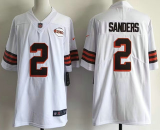 Men's Cleveland Browns #2 Shedeur Sanders Limited White Alternate Vapor Jersey
