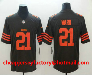 Men's Cleveland Browns #21 T.J. Ward Brown 2016 Color Rush Stitched NFL Nike Limited Jersey