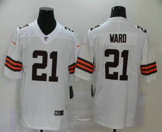 Men's Cleveland Browns #21 T.J. Ward White 2020 NEW Vapor Untouchable Stitched NFL Nike Limited Jersey