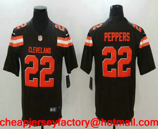 Men's Cleveland Browns #22 Jabrill Peppers Brown 2017 Vapor Untouchable Stitched NFL Nike Limited Jersey